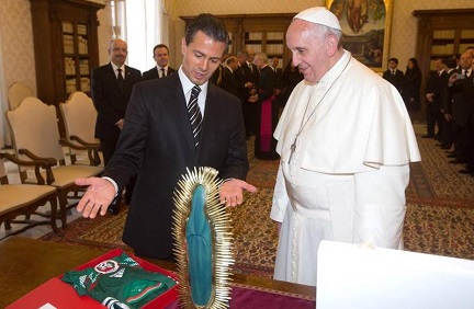 Francesco riceve il presidente Peña Nieto nel giugno del 2014