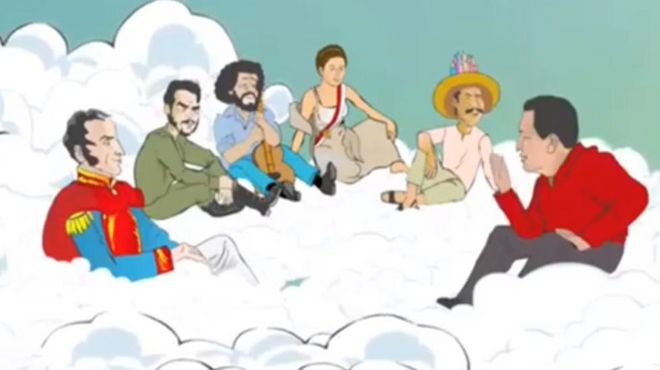 LA GUERRA DEI CARTONI ANIMATI. “Chavez nostro che sei nei cieli” contro “L’isola dei presidenti”