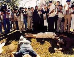 Il luogo del massacro, all’interno della Uca di San Salvador, il 19 novembre 1989