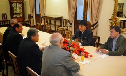 Morales con la presidenza dell'episcopato boliviano