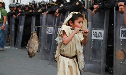 Una delle molte rappresentazioni religiose di questo periodo in Messico.