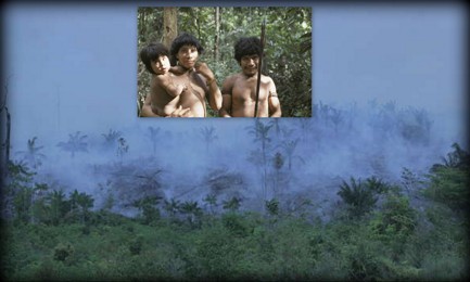 FUOCO NELLA FORESTA DEGLI AWA. Incendio minaccia la selva amazzonica abitata da uno degli ultimi popoli incontattati del mondo. Un messaggio al summit sul clima di Parigi a fare presto