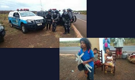 Nelle due sequenze, la polizia si appresta ad eseguire lo sgombero della comunità guarani di Apy Ka’ e la leader Damiana Cavanha dopo lo sfratto