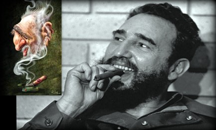Fidel Castro con il celebre cohiba