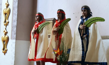 Raffigurazione popolare dei “Tre martiri di Tlaxcala”