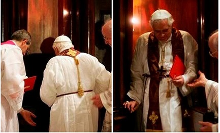 Quaresima 2007: Benedetto XVI confessa nella basilica di San Pietro