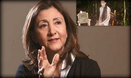 Ingrid Betancourt oggi. Nel riquadro una immagine degli anni del sequestro (2002-2008)