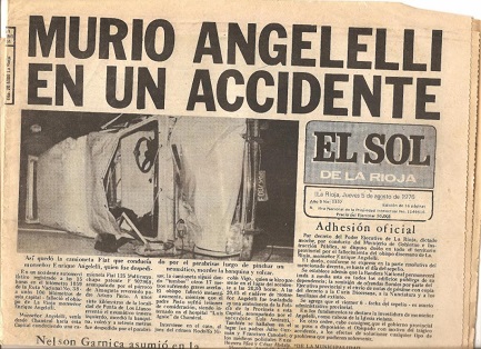 L’edizione del 5 agosto 1976 del quotidiano “El Sol de la Rioja” che annuncia la morte del vescovo Angelelli