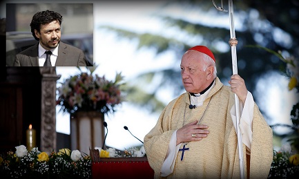 Il cardinale Ricardo Ezzati. Nel riquadro il magistrato Arías che ha aperto indagini su di lui