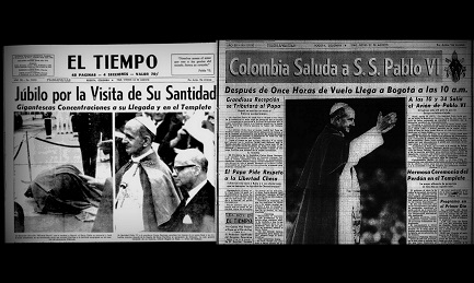 Prime pagine dei due principali quotidiani della Colombia