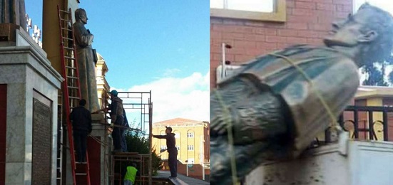 Rimozione della statua del sacerdote Cordero dall'Università di Cuenca